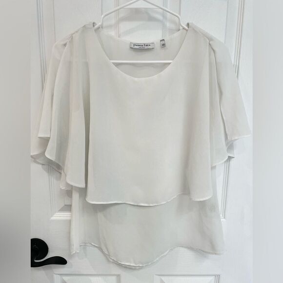 Patrizia Luca Tops - Patrizia Luca Milano Layered Flowing White Ivory Top Women’s Size XS